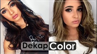 Como remover tinta preta do cabelo e ficar loira com DekapColor  Por Kênia Gomes [upl. by Yendis]