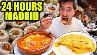 24 Hours of Spanish Food in Madrid 🇪🇸 STREET FOOD to SEAFOOD in Spains Foodie Capital [upl. by Lenrow]