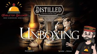 Unboxing Distilled a board game about distilling aging bottling and selling spirits [upl. by Itoc]