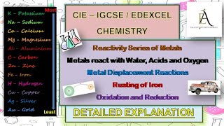 EXPLANATION OF REACTIVITY SERIES OF METALS  IGCSE [upl. by Airyk]