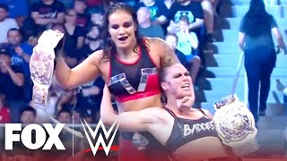 Ronda Rousey and Shayna Baszler win Women’s Tag Team Championships following Night of Champions [upl. by Nosduj]