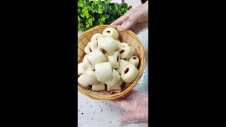 Mini Red Bean Buns or Mantou Recipe [upl. by Atirec]