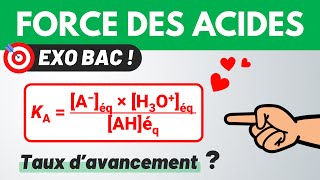 FORCE DES ACIDES 🎯 Exercice BAC complet ✅ Terminale Chimie [upl. by Iglesias]