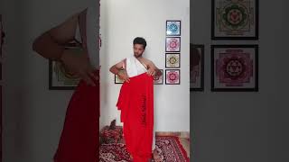 dhoti kaise pahne jata  dhoti tutorial for Puja temple dhotitutorial dhoti [upl. by Guendolen]