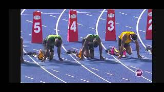 class1 boys 100m final at the 2024 high school Athletics Championships in Kingston [upl. by Shelburne958]