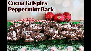 4 Ingredient COCOA KRISPIES PEPPERMINT BARK [upl. by Oneida]