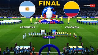 ARGENTINA vs COLOMBIA  FINAL Copa America 2024  Full Match All Goals  Realistic PES Gameplay [upl. by Eramal876]