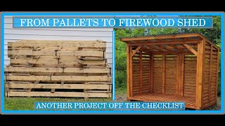 Wood shed built using pallet wood [upl. by Ecidnacal]