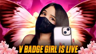 New Season Rank Push V Badge Girl FFLOVERZONE Free Fire Live ff freefire sooneeta ffloverzone [upl. by Raddi]