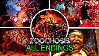 Zoochosis  ALL Endings 1212 4K 60FPS Showcase [upl. by Hsekar733]