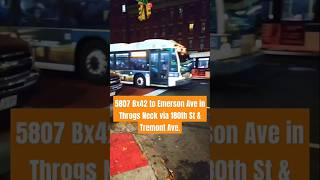 MTA NYC BUS 5807 Bx42  Webster amp 180th nycbus youtubeshorts music commute thebronx dark [upl. by Oicnaneb]