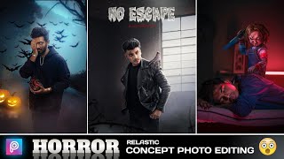 Picsart Horror Concept Photo Editing Tutorial  Horror Photo Editing  Picsart Photo Editing 2023 [upl. by Oriel]