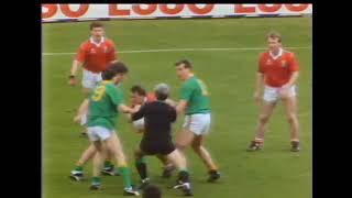 GERRY MCENTEE SENDING OFF AFTER VIOLENT ATTACK ON NIALL CAHALANE  MEATH V CORK 1988 FOOTBALL FINAL [upl. by Lebatsirhc239]