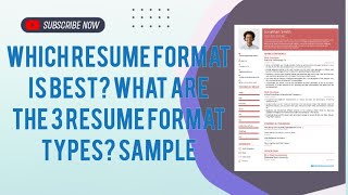 WHICH RESUME FORMAT IS BEST WHAT ARE THE 3 RESUME FORMAT TYPES SAMPLE [upl. by Moreta]