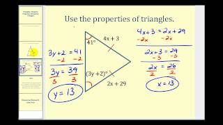 Examples Using the Properties of Isosceles Triangles to Determine Values [upl. by Brandy]