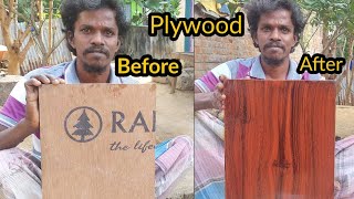 how to polish plywood  padauk wood colour  wood polish [upl. by Nelyak744]