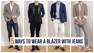 How to Wear A Blazer With Jeans  Casual Men’s Fashion  Spring Outfit Inspiration [upl. by Leirua57]