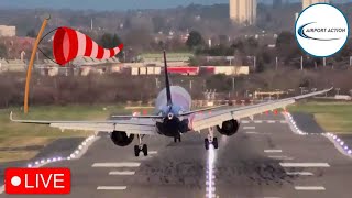 Crosswind Landings 💨✈️ Birmingham Airport LIVE 04022024 aviation [upl. by Misak]