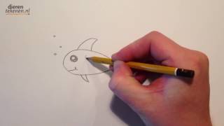 dieren tekenen vis  how to draw a fish [upl. by Olympie]