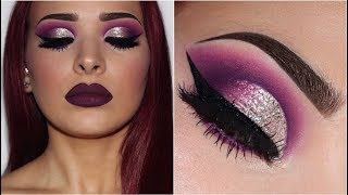 Purple Smokey Eye w Silver Glitter  Makeup Tutorial [upl. by Ytrebil308]