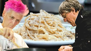 Cacio e pepe originale vs gourmet  Claudio Gargioli e Cristina Bowerman [upl. by Zumstein406]