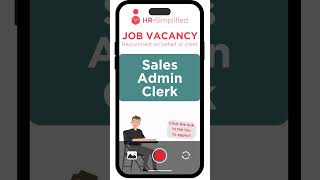 VACANCY ALERT Sales Admin Clerk shorts [upl. by Engenia]