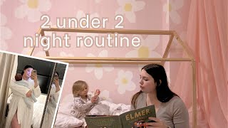 Night routine with a newborn and toddler  Solo parenting for the night [upl. by Nidnerb]