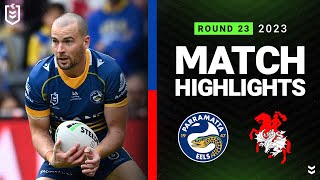 NRL 2023  Eels v Dragons  Match Highlights [upl. by Stefanie]