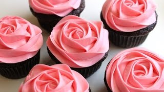 How to Frost a Rose Cupcake in 5 Seconds [upl. by Aldarcy]