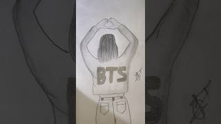 BTS army girl drawing 💜🫰girlarmydrawingbtsviralsong virashort [upl. by Nylirrehs]