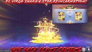 Saint Seiya Awakening KOTZ  DC Virgo Shaka 6 Star Reincarnation Gilt Card Front PvP Review [upl. by Yl]