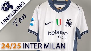 Inter Milan Away Jersey 2425 Thuram KitMM Fan Version Unboxing Review [upl. by Malka608]