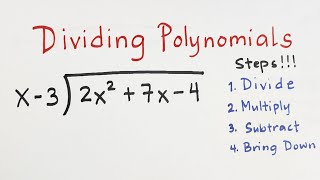 Dividing Polynomials The Long Division Method [upl. by Einahc]