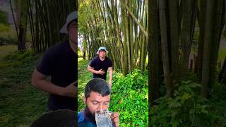 bamboo water fountain cooking satisfying 🍹🥲🫢 [upl. by Odnomar689]