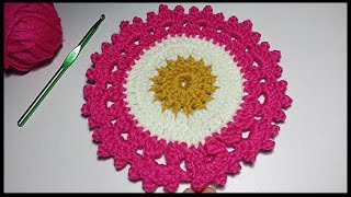 Carpetas en Crochet Paso a Paso Para Principiantes  Redondas Fáciles y Rápidos [upl. by Leith]