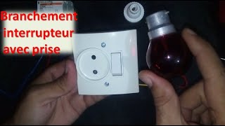 switch connection with plug  branchement interrupteur avec prise [upl. by Atinram]