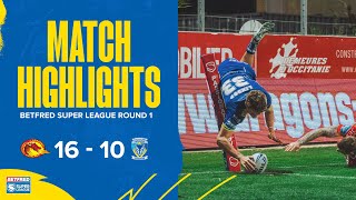 Highlights R1  Catalans Dragons v Warrington Wolves [upl. by Acceb]