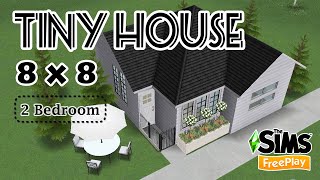 Sims Freeplay  Tiny House 8x8 with 2 Bedroom  LShaped Room  Stop Motion Build [upl. by Nelag]