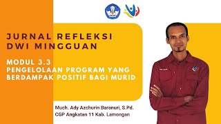 Jurnal Refleksi Dwi Mingguan Modul 33  Pengelolaan Program Yang Berdampak Positif Bagi Murid [upl. by Siouxie384]