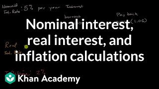 Nominal interest real interest and inflation calculations  AP Macroeconomics  Khan Academy [upl. by Ladew]