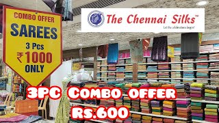 Chennai silks 3 PC Combo offer collection kora cotton dola silk saree 11 combo offer silk saree [upl. by Calder957]