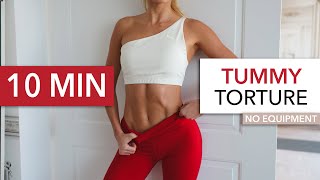 10 MIN TUMMY TORTURE  Killer Sixpack Vol 3  extreme ab workout I PS no mountain climbers [upl. by Fay]