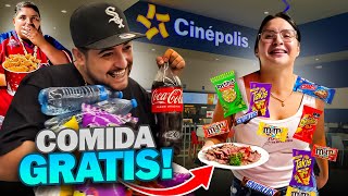 METIMOS TODA ESTA COMIDA AL CINE A ESCONDIDAS  podremos meter CARNE ASADA 😨 [upl. by Adneram]