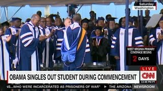 Obama singles out student during commencement speech [upl. by Tnaryb]