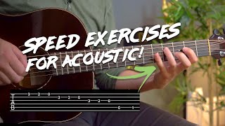 3 EASY SPEED exercises for ACOUSTIC guitar hammer ons flick offs [upl. by Asum]