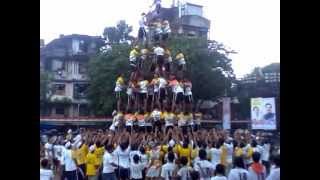 A GOVINDA DAHI HANDI 2011  YASH GOVINDA PATHAK GANESH NAGAR WADALA  8 TIER HUMAN PYRAMID [upl. by Kandace981]