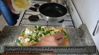 Receta de brocoli gratinado con pollo y queso  Cocinando en casa [upl. by Haila487]