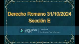 Derecho Romano 31102024 [upl. by Naraj]