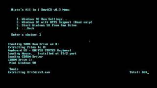 Boot Windows 98 without installation using Hiren Boot CD [upl. by Dugald]