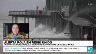 Informe desde Londres sur de Inglaterra registró vientos récord de hasta 195 km por hora [upl. by Brandwein]